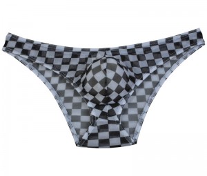Colorful Checkered Men’s Soft Pouch Bikini Briefs Underwear Mini Briefs Pants MU215