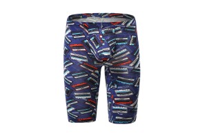 Men's medium home trousers casual trousers cropped trousers magnetic tape printed home trousers F1603