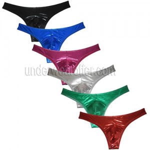 Men's Bikini Brief Underwear Shiny Low Rise Skimpy Briefs Half Coverage Shorts MU2067
