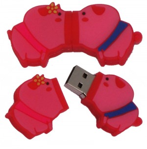  Cute 8GB/16GB/32GB Pink Kissing Pig Pair USB Flash Memory Stick Lover Pigs Pen Drive U-Disk EU66