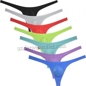 Men's Super Thiny Ice Silk Bikini G-string Underwear Low-rise Soft Pouch Thong UN2402