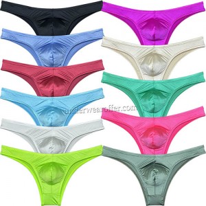 Silk Shiny Low Rise Bikini Briefs Underwear Touch Feeling Cheeky Cut Male Pantie UN314