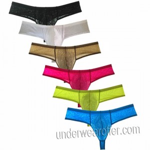 New Men Jacquard Lace Bulge Pouch Thong Guy Sports Brazilain Bikini Boxers Underwear  MU757