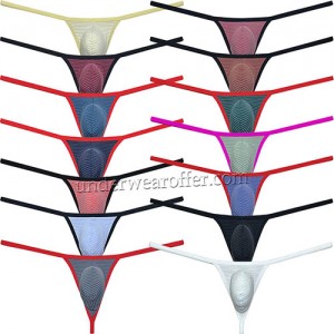 Men's Spandex Pouch Tangas Underwear Ultra-soft G-string Micro Thong String T-Back Size M L XL 14 Colors For Choose UN3011