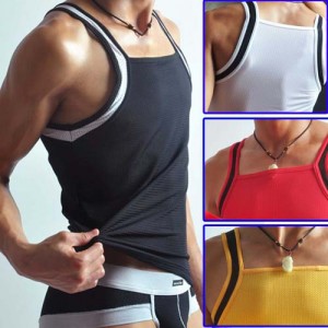 New Sexy Men’s Underwear Tank Top With breath holes MU235